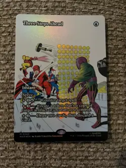 Three Steps Ahead Borderless Foil Marvel Super Heroes MTG Nm 0062 - Image 1