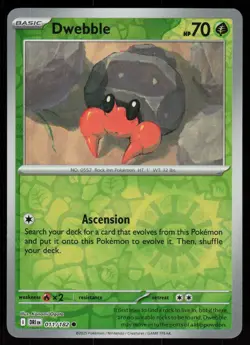 Dwebble 011/182 Common Destined Rivals Pokemon Reverse Holo Near Mint - Image 1