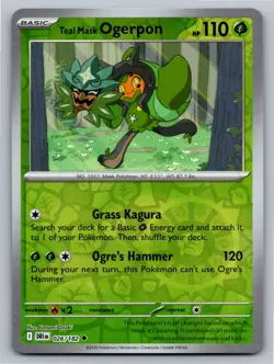 Teal Mask Ogerpon 026/182 Uncommon Destined Rivals Pokemon Reverse Holo NM - Image 1