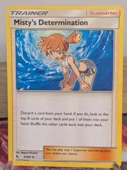 MISTY'S DETERMINATION 62/68 UNCOMMON HIDDEN FATES POKEMON NM - Image 1