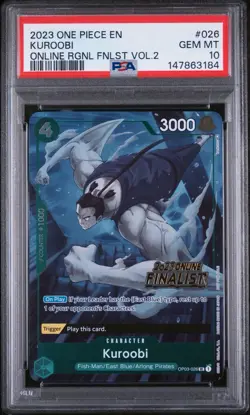 One Piece TCG Kuroobi OP03-026 (Online Regional 2023) Finalist Card PSA 10 💎 - Image 1