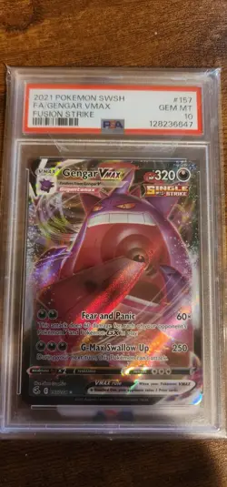 2021 POKEMON SWORD & SHIELD FUSION STRIKE #157 FULL ART/GENGAR VMAX PSA 10 - Image 1