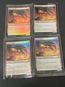 Lava Serpent Ikoria: Lair of Behemoths ALL FOIL Playset Of 4 Cards MTG - Image 1