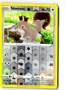 Skwovet 151/192 Common Rebel Clash Pokemon Reverse Holo Lightly Played - Image 1