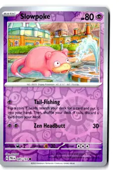 Slowpoke 085/193 Common Paldea Evolved Pokemon Reverse Holo Lightly Played - Image 1