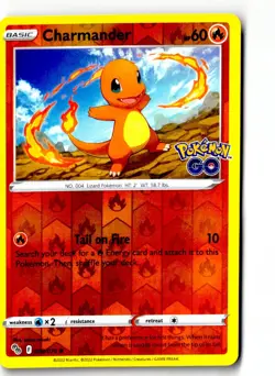 Charmander 008/078 Common Pokemon GO Pokemon Reverse Holo Lightly Played - Image 1