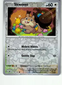 Skwovet 178/197 Common Obsidian Flames Pokemon Reverse Holo Lightly Played - Image 1
