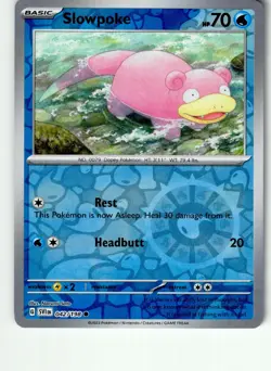 Slowpoke 042/198 Common Scarlet & Violet Pokemon Reverse Holo Lightly Played - Image 1