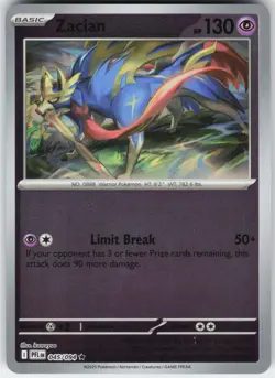 Zacian 045/094 Rare Phantasmal Flames Pokemon Reverse Holo Near Mint - Image 1