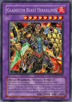 Yugioh! LP Gladiator Beast Heraklinos - GLAS-EN044 - Secret Rare - 1st Edition L - Image 1