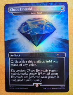 Chaos Emerald - Lotus Petal - MTG 7033 Blue Emerald - Secret Lair Drop -NM Foil - Image 1