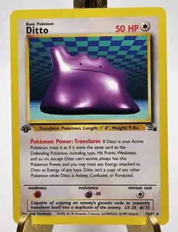 1999 Pokemon Fossil Ditto 1st Edition #18/62 Non-Holo Rare LP - FREE SHIPPING - Image 1