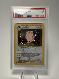 Vintage Pokemon Base Set 2 Clefable Holo Rare #005/130 English PSA 7 - Image 1
