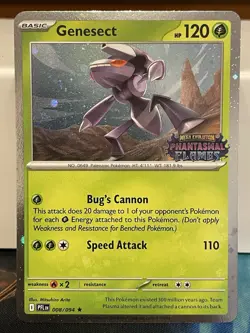 Genesect 008/094 Phantasmal Flames STAMPED Cosmos Holo - Best Buy Promo - NM - Image 1