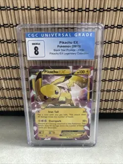 2015 Pokemon Legendary Collection Black Star Promo PIKACHU EX XY84 CGC 8 - Image 1