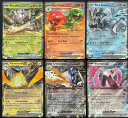 Pokemon TCG Surging Sparks - EX Holo Lot (6) Durant Scovillain Kyurem Flamigo + - Image 1