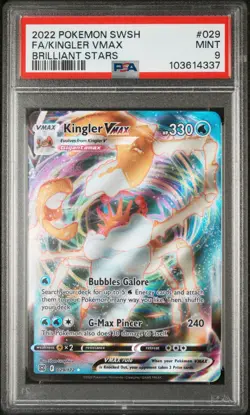 2022 POKEMON SWORD & SHIELD BRILLIANT STARS #029 FULL ART/KINGLER VMAX PSA 9 - Image 1