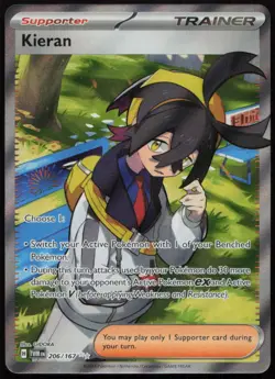 Kieran 206/167 NM Twilight Masquerade Ultra Rare Holo Pokemon - Image 1