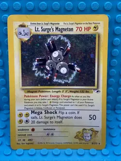 Pokemon TCG Lt. Surge’s Magneton 8/132 Holo Gym Heros HP - Image 1