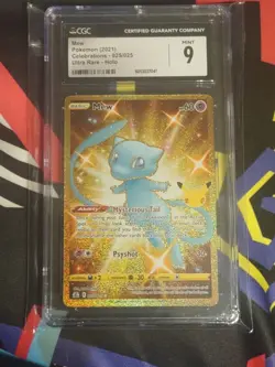 CGC 9 MINT #025 MEW SHINY GOLD FULL ART 2021 POKEMON CELEBRATIONS - Image 1