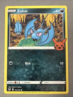 Pokemon TCG * 103/195 Zubat Stamp Trick Trade Common * Silver Tempest SWSH * NM - Image 1