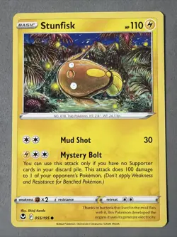 Pokemon TCG * 55/195 Stunfisk Common * Silver Tempest SWSH * NM - Image 1