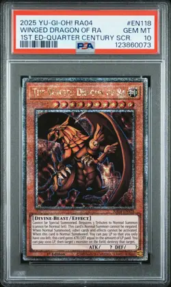 Yugioh PSA 10 2025 The Winged Dragon of Ra RA04-EN118 QCR 1st Edition - Image 1