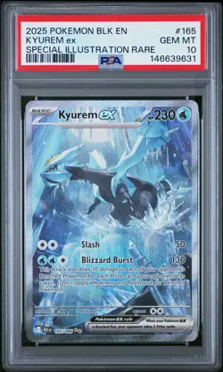 2025 POKEMON BLK EN-BLACK BOLT SPECIAL ILLUSTRATION RARE #165 KYUREM EX PSA 10 - Image 1