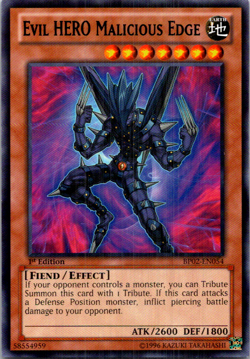 Evil HERO Malicious Edge BP02-EN054 Yu-Gi-Oh! TCG LP 1st Edition - Image 1