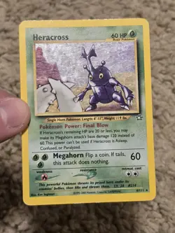 Heracross 6/111 Neo Genesis Holo Rare 2000 Unlimited 60 MP/HP Pokemon TCG Card - Image 1