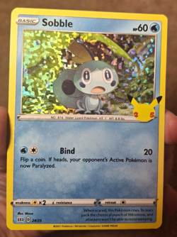 2021 POKEMON 25TH ANNIVERSARY McDONALD'S PROMO SOBBLE HOLO CARD 24/25 - Image 1