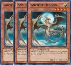 Yugioh - Ancient Dragon x 3 - 1st Edition Rare LP - Free Holo Card - Image 1