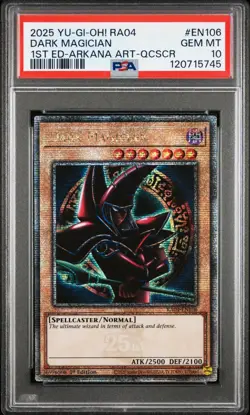 Yugioh PSA 10 2025 Dark Magician RA04-EN106 QCR 1st Edition "Arkana Art" - Image 1