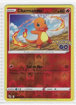 Charmander 008/078 Common Pokemon GO Pokemon Reverse Holo Near Mint - Image 1