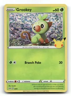 Grookey 008/025 Promo McDonald's 25th Anniversary Promos Pokemon Holo NM - Image 1