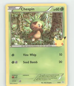 CHESPIN PROMO MCDONALD'S 25TH ANNIVERSARY PROMOS POKEMON HOLO NEAR MINT - Image 1