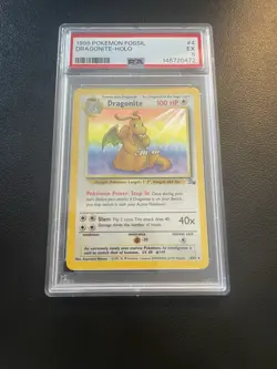 Pokemon TCG Dragonite Fossil 4/62 Holo Rare PSA 5 1999 English - Image 1