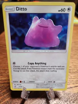 Ditto 17/18 Detective Pikachu Holo 2019 LP Pokemon TCG - Image 1