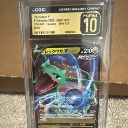 The Pokemon Company CGC PRISTINE 10 Rayquaza V 107/172 S12a Holo JPN 2022 - Image 1
