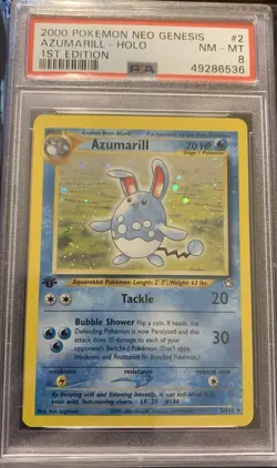 Azumarill 2/111 Neo Genesis Holo 1st Edition PSA 8 Pokemon - Image 1