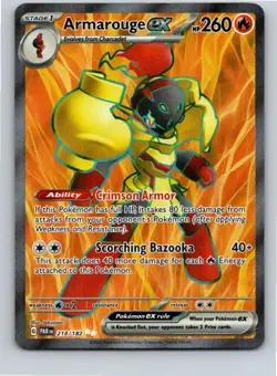 Pokemon Armarouge ex SV04: Paradox Rift 218/182 Free Shipping! - Image 1
