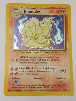 Pokemon TCG Ninetales 12/102 Holo WOTC Base Set Rare Vintage 1999 Original - Image 2