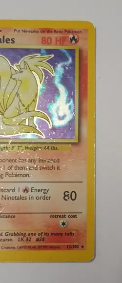Pokemon TCG Ninetales 12/102 Holo WOTC Base Set Rare Vintage 1999 Original - Image 4