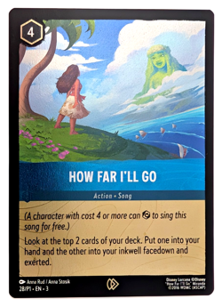 Disney Lorcana HOW FAR I'LL GO Song 28/P1 Cold Foil Promo NM/M - Image 1