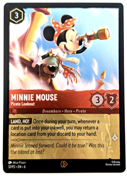 Disney Lorcana MINNIE MOUSE Pirate Lookout 12/P2 Cold Foil Azurite SeaPromo NM/M - Image 1