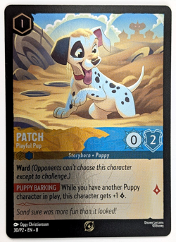 Disney Lorcana PATCH Playful Pup 30/P2 Cold Foil League Promo NM/M - Image 1