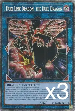 3X Yugioh Duel Link Dragon, the Duel Dragon MP25-EN039 Starlight Rare NM - Image 1