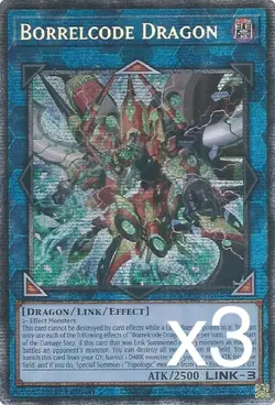 3X Yugioh Borrelcode Dragon MP25-EN040 Starlight Rare 1st Edition NM - Image 1