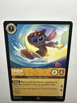 Stitch - Carefree Surfer 24/204 Fabled Regular 2025 Disney Lorcana Card NM - Image 2