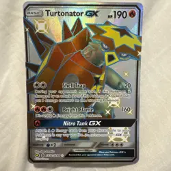 Pokemon TCG Hidden Fates Turtonator GX Full Art Holo Card SV52/SV94 NM/M - Image 1